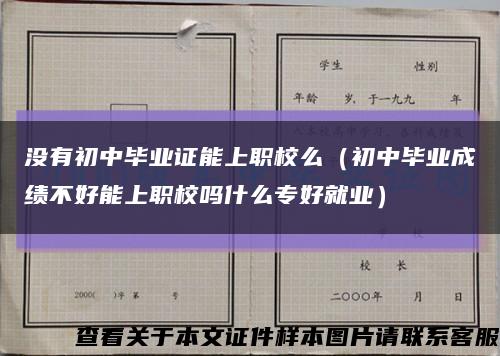 没有初中毕业证能上职校么（初中毕业成绩不好能上职校吗什么专好就业）缩略图