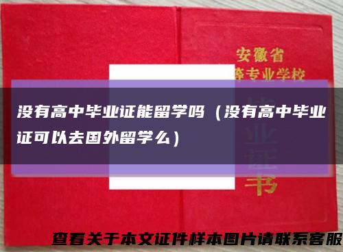 没有高中毕业证能留学吗（没有高中毕业证可以去国外留学么）缩略图