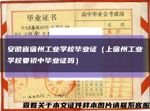 安徽省宿州工业学校毕业证（上宿州工业学校要初中毕业证吗）缩略图