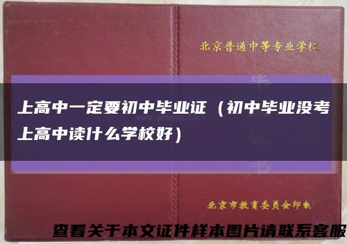 上高中一定要初中毕业证（初中毕业没考上高中读什么学校好）缩略图