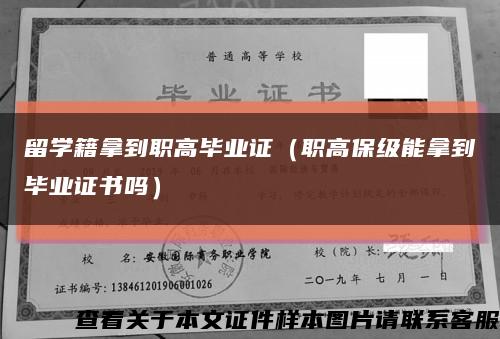 留学籍拿到职高毕业证（职高保级能拿到毕业证书吗）缩略图