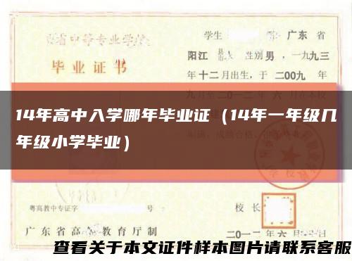 14年高中入学哪年毕业证（14年一年级几年级小学毕业）缩略图