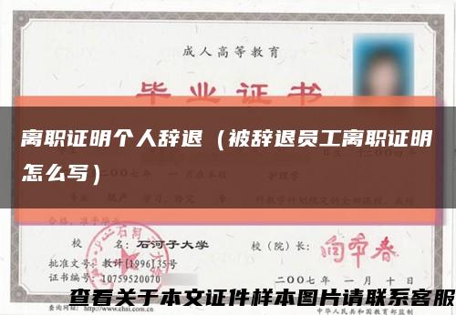 离职证明个人辞退（被辞退员工离职证明怎么写）缩略图