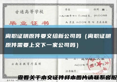 离职证明原件要交给新公司吗（离职证明原件需要上交下一家公司吗）缩略图