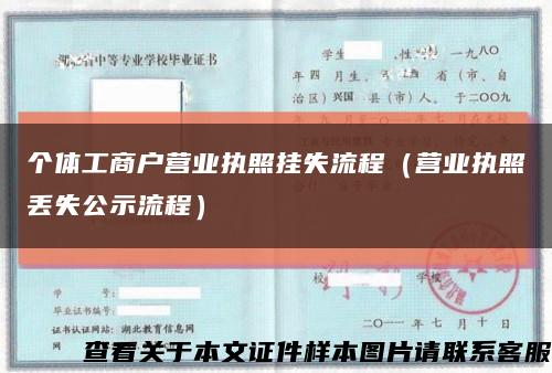 个体工商户营业执照挂失流程（营业执照丢失公示流程）缩略图