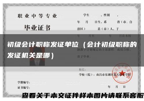 初级会计职称发证单位（会计初级职称的发证机关是哪）缩略图