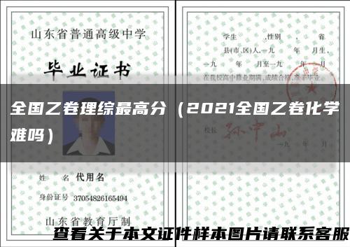 全国乙卷理综最高分（2021全国乙卷化学难吗）缩略图