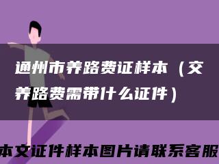 通州市养路费证样本（交养路费需带什么证件）缩略图