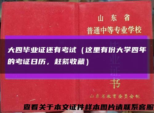 大四毕业证还有考试（这里有份大学四年的考证日历，赶紧收藏）缩略图