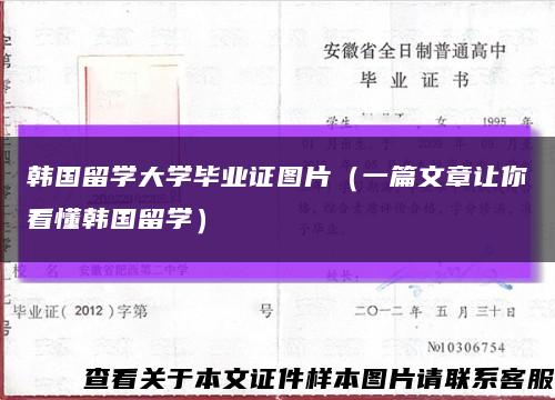 韩国留学大学毕业证图片（一篇文章让你看懂韩国留学）缩略图