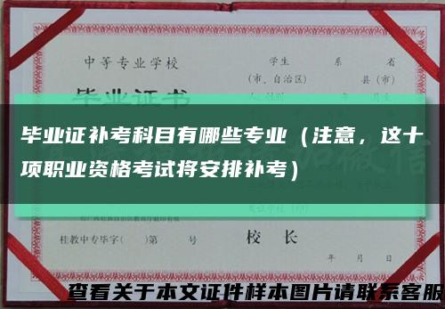 毕业证补考科目有哪些专业（注意，这十项职业资格考试将安排补考）缩略图