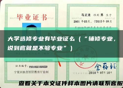 大学选修专业有毕业证么（“辅修专业，说到底就是不够专业”）缩略图