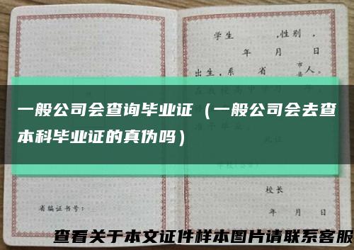 一般公司会查询毕业证（一般公司会去查本科毕业证的真伪吗）缩略图