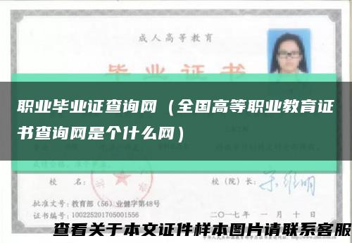 职业毕业证查询网（全国高等职业教育证书查询网是个什么网）缩略图