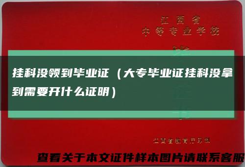 挂科没领到毕业证（大专毕业证挂科没拿到需要开什么证明）缩略图