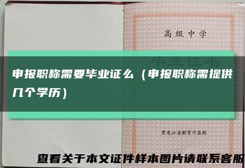 申报职称需要毕业证么（申报职称需提供几个学历）缩略图