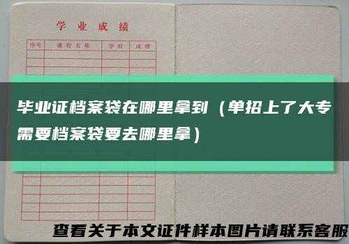 毕业证档案袋在哪里拿到（单招上了大专需要档案袋要去哪里拿）缩略图