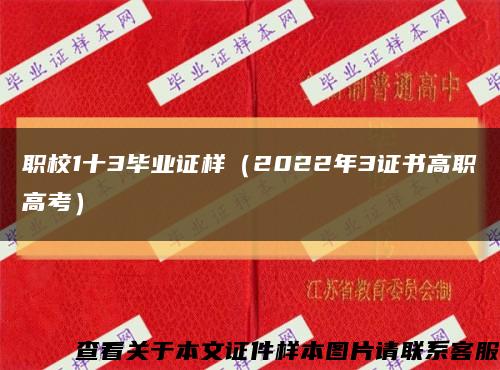 职校1十3毕业证样（2022年3证书高职高考）缩略图