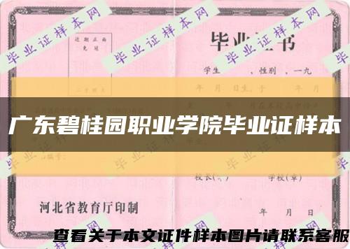 广东碧桂园职业学院毕业证样本缩略图