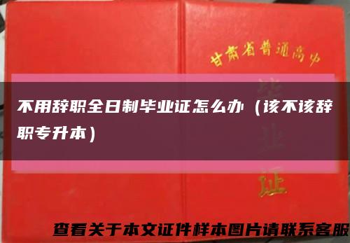 不用辞职全日制毕业证怎么办（该不该辞职专升本）缩略图