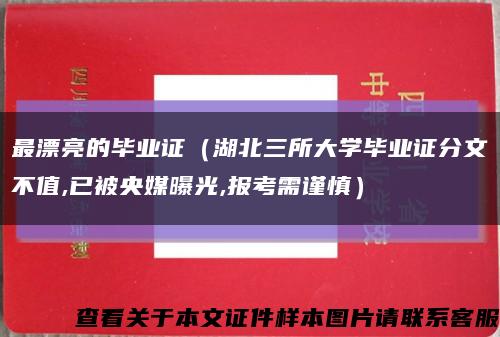 最漂亮的毕业证（湖北三所大学毕业证分文不值,已被央媒曝光,报考需谨慎）缩略图