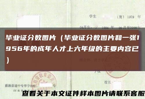 毕业证分数图片（毕业证分数图片和一张1956年的成年人才上六年级的主要内容已）缩略图