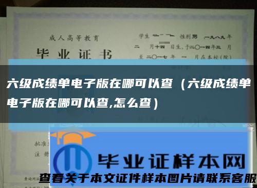 六级成绩单电子版在哪可以查（六级成绩单电子版在哪可以查,怎么查）缩略图