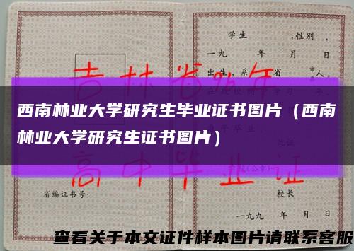 西南林业大学研究生毕业证书图片（西南林业大学研究生证书图片）缩略图