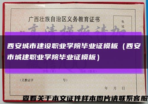 西安城市建设职业学院毕业证模板（西安市城建职业学院毕业证模板）缩略图