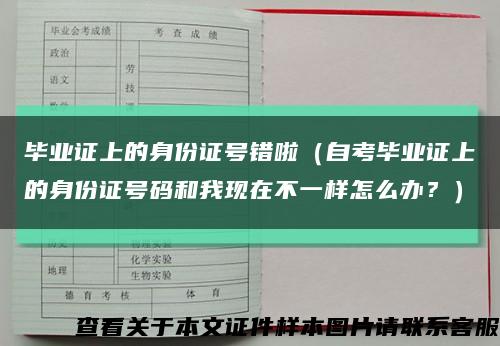 毕业证上的身份证号错啦（自考毕业证上的身份证号码和我现在不一样怎么办？）缩略图