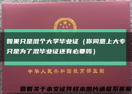 如果只是混个大学毕业证（你同意上大专只是为了混毕业证还有必要吗）缩略图