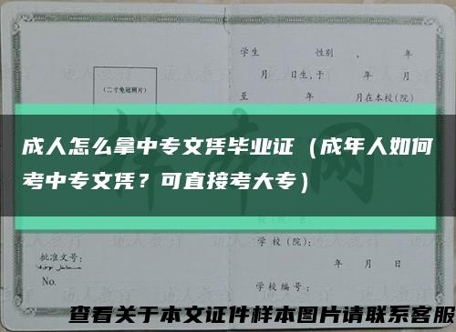 成人怎么拿中专文凭毕业证（成年人如何考中专文凭？可直接考大专）缩略图