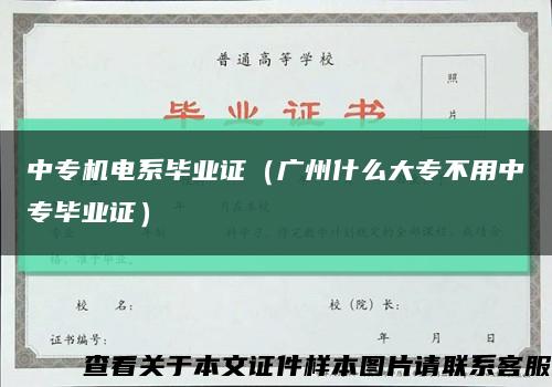 中专机电系毕业证（广州什么大专不用中专毕业证）缩略图