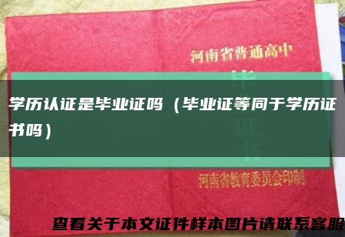 学历认证是毕业证吗（毕业证等同于学历证书吗）缩略图