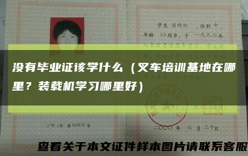 没有毕业证该学什么（叉车培训基地在哪里？装载机学习哪里好）缩略图