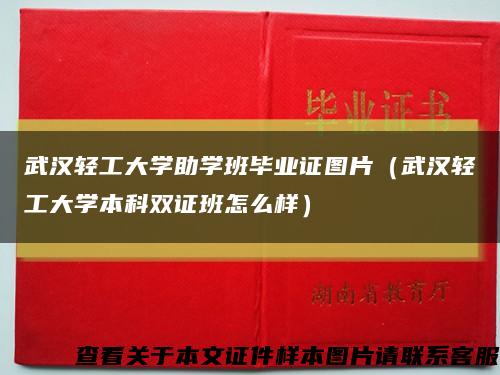 武汉轻工大学助学班毕业证图片（武汉轻工大学本科双证班怎么样）缩略图