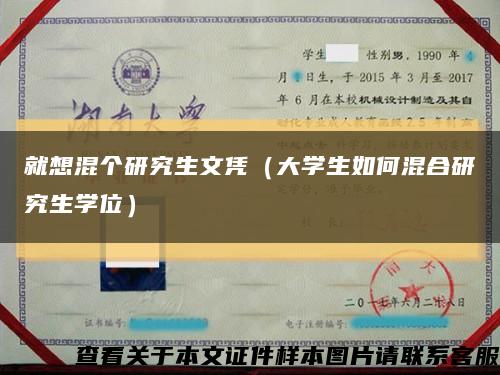 就想混个研究生文凭（大学生如何混合研究生学位）缩略图