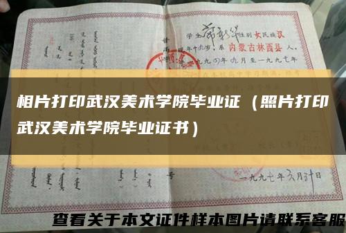 相片打印武汉美术学院毕业证（照片打印武汉美术学院毕业证书）缩略图