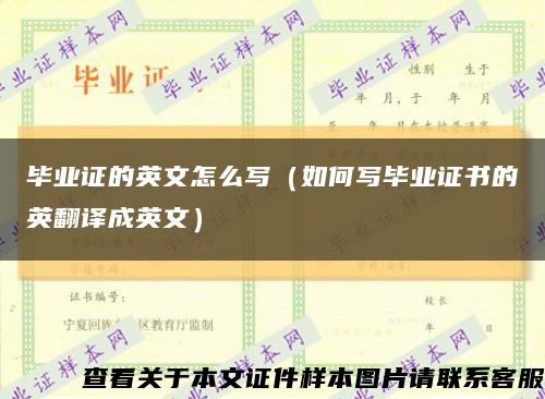 毕业证的英文怎么写（如何写毕业证书的英翻译成英文）缩略图