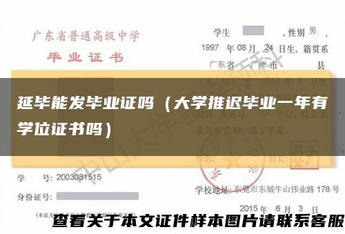 延毕能发毕业证吗（大学推迟毕业一年有学位证书吗）缩略图