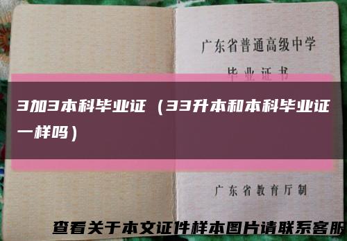 3加3本科毕业证（33升本和本科毕业证一样吗）缩略图