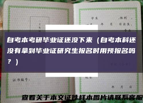 自考本考研毕业证还没下来（自考本科还没有拿到毕业证研究生报名时用预报名吗？）缩略图