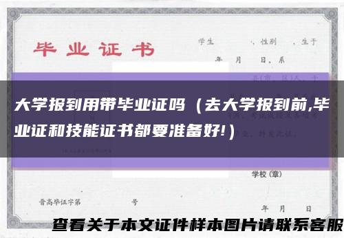 大学报到用带毕业证吗（去大学报到前,毕业证和技能证书都要准备好!）缩略图