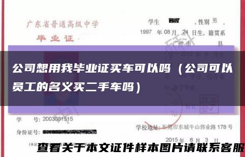 公司想用我毕业证买车可以吗（公司可以员工的名义买二手车吗）缩略图