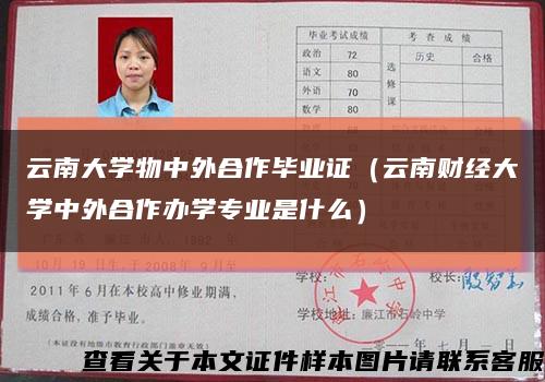 云南大学物中外合作毕业证（云南财经大学中外合作办学专业是什么）缩略图