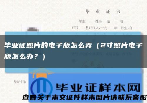 毕业证照片的电子版怎么弄（2寸照片电子版怎么办？）缩略图