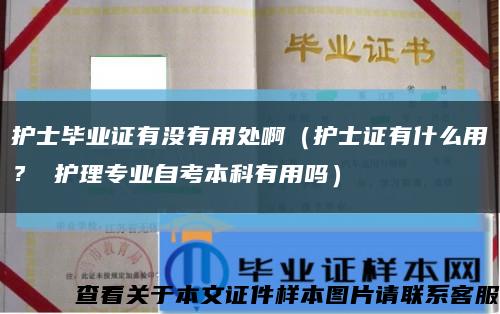 护士毕业证有没有用处啊（护士证有什么用？ 护理专业自考本科有用吗）缩略图