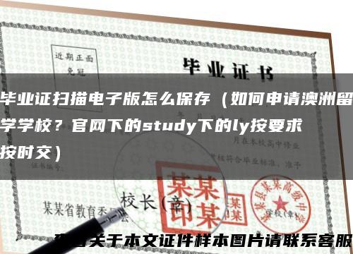 毕业证扫描电子版怎么保存（如何申请澳洲留学学校？官网下的study下的ly按要求按时交）缩略图