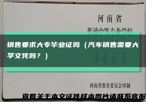 销售要求大专毕业证吗（汽车销售需要大学文凭吗？）缩略图