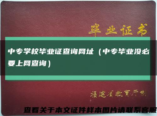 中专学校毕业证查询网址（中专毕业没必要上网查询）缩略图